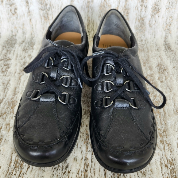 Ziera "Allsorts" Super Support Black Leather Sneaker Shoes | Women's Size 39.5 - Picture 4 of 12